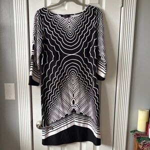 Nine West Monochrome Patterned Dress
